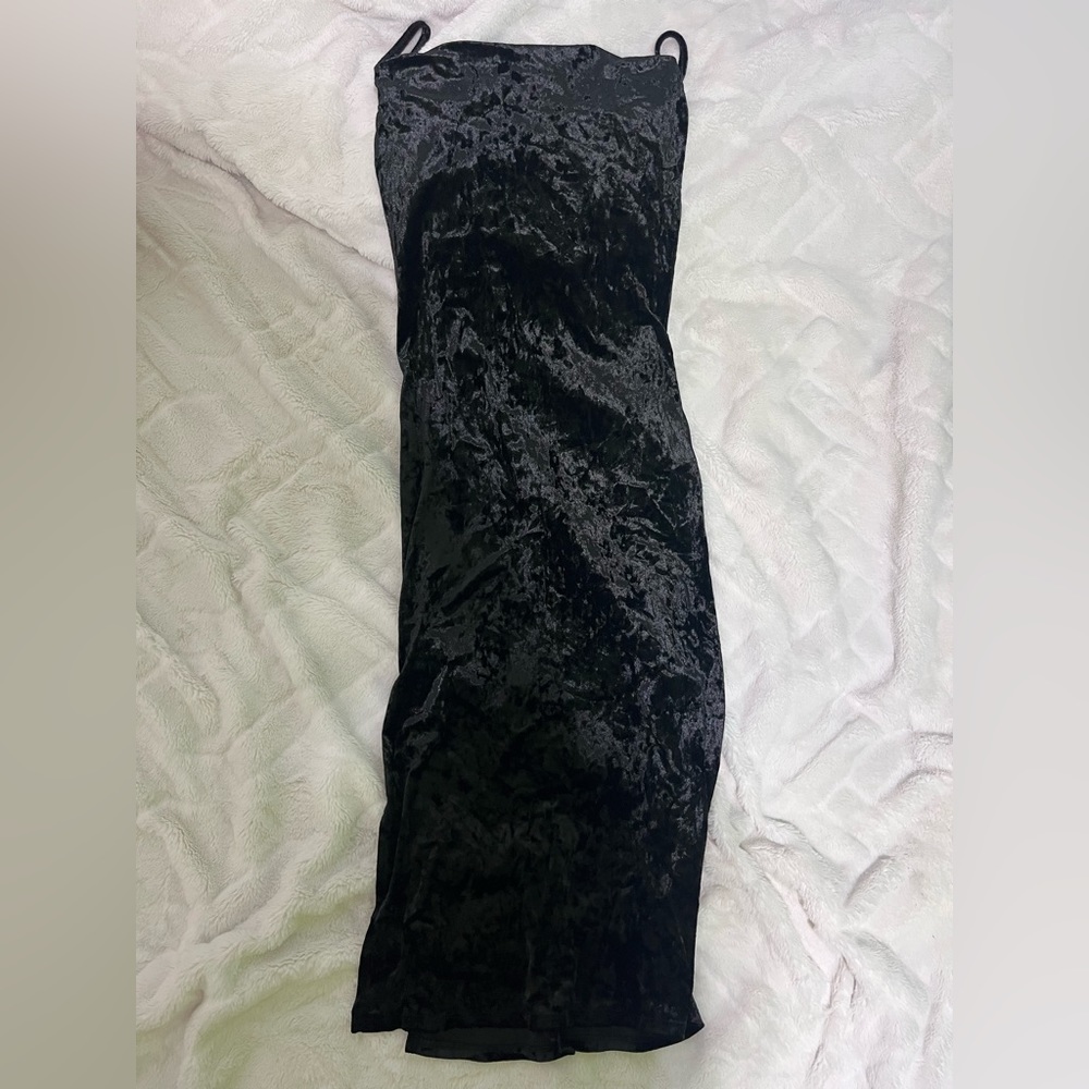 crushed velvet maxi dress